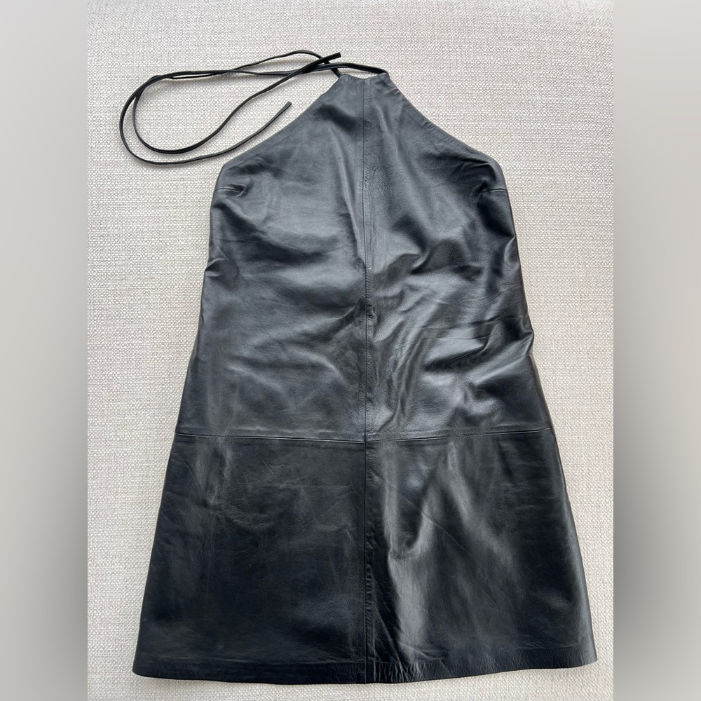 Zara Black Leather Mini Dress - Steven Meisel